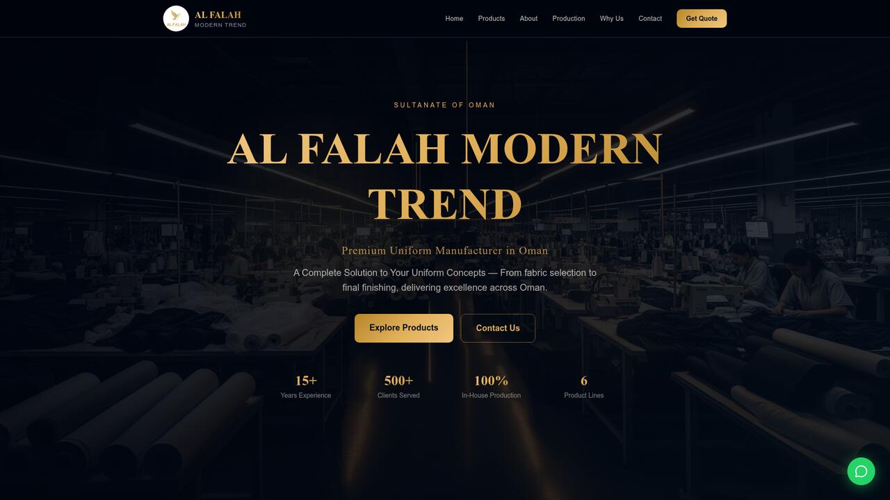 Al Falah Modern Trend website preview